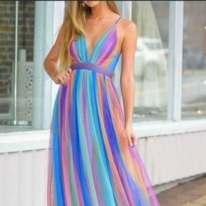 Luxxel Rainbow Maxi Dress